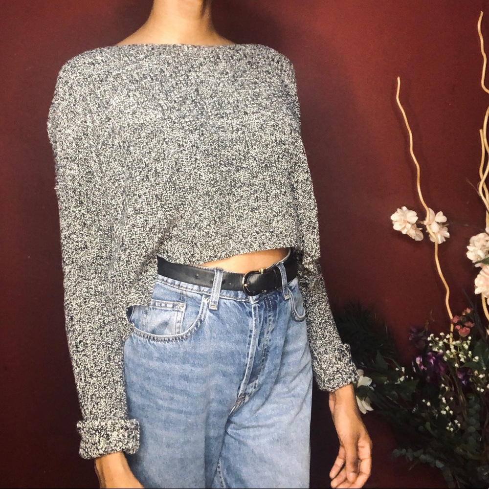 Comfy cropped knit sweater